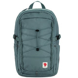 Teal backpack with a brand logo on a white background - Fjällräven Skule 28 Backpack - Nimbus Blue