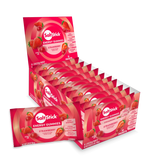 A retail display box filled with SaltStick Energy Gummies Strawberry packets, shown on a clean white background.  - SaltStick Energy Gummies - Strawberry - 10 Pack