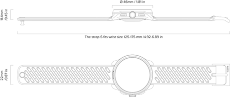 Suunto Race 3S Titanium GPS Sports Watch Specs and Dimensions