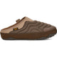 A brown and beige Teva slip-on clog shoe with a wavy quilted pattern on the upper, a thick brown midsole, and a small yellow Teva logo on the side, shown against a plain white background. - Teva ReEmber Terrain (Unisex) - Chocolate Chip