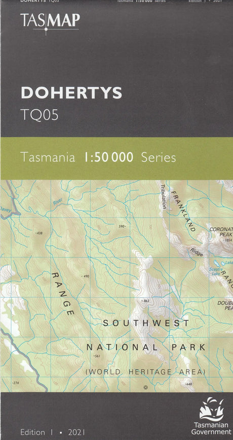 Tasmap 1:50000 Topographic/Cadastral Maps TasMap