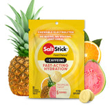 SaltStick FastChews + Caffeine package with tropical fruits on a white background - SaltStick FastChews - Tropical Twist Single