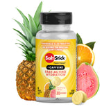 SaltStick FastChews supplement bottle with tropical fruits on a white background - SaltStick FastChews - Tropical Twist Bottle