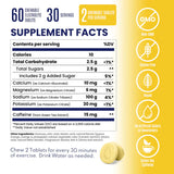 Supplement facts label with nutritional information and product details on a yellow background - SaltStick FastChews - Tropical Twist 