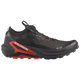 A Salomon trail running shoe in black and red, shown from a lateral side profile view against a solid white background. - Salomon S/LAB Genesis 2 Shoes (Unisex) - Black/Black/Fiery Red