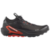 A Salomon trail running shoe in black and red, shown from a lateral side profile view against a solid white background. - Salomon S/LAB Genesis 2 Shoes (Unisex) - Black/Black/Fiery Red