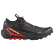 A Salomon trail running shoe in black and red, shown from a lateral side profile view against a solid white background. - Salomon S/LAB Genesis 2 Shoes (Unisex) - Black/Black/Fiery Red