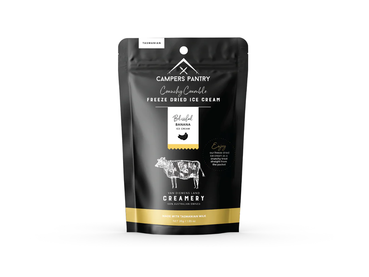 Campers Pantry Freeze Dried Ice Cream - Banana (30g) - Find Your Feet Australia Hobart Launceston Tasmania
