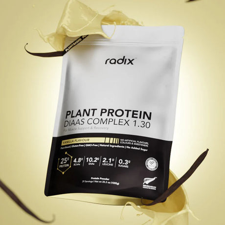 Radix Nutrition Plant Protein DIAAS Complex 1.30 - Vanilla - 1kg Bag - Find Your Feet Australia Hobart Launceston Tasmania
