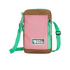 Small pouch with pink front and brown sides, featuring Fjäll Räven logo, on a white background. - Fjällräven Vardag Pocket Small - Poppy Pink/Khaki Dust