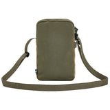 Green crossbody bag with a strap on a white background - Fjällräven Vardag Pocket Small - Green/Clay