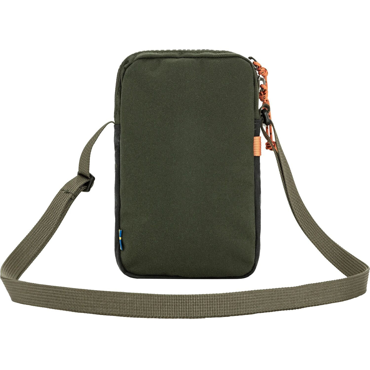 Green crossbody bag with a strap on a white background - Fjällräven Vardag Pocket Small - Deep Forest
