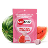 SaltStick FastChews package with watermelon and a slice of watermelon on a white background - SaltStick FastChews - Watermelon Single