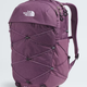 The North Face Salis backpack in a dusty purple color, featuring a crisscross compression cord system on the front, multiple zippered compartments, and padded shoulder straps, shown against a light gray background. - The North Face Borealis Backpack (Women's) - Chroma Purple Light Heather/Hushed Lavender
