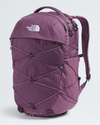 The North Face Salis backpack in a dusty purple color, featuring a crisscross compression cord system on the front, multiple zippered compartments, and padded shoulder straps, shown against a light gray background. - The North Face Borealis Backpack (Women's) - Chroma Purple Light Heather/Hushed Lavender