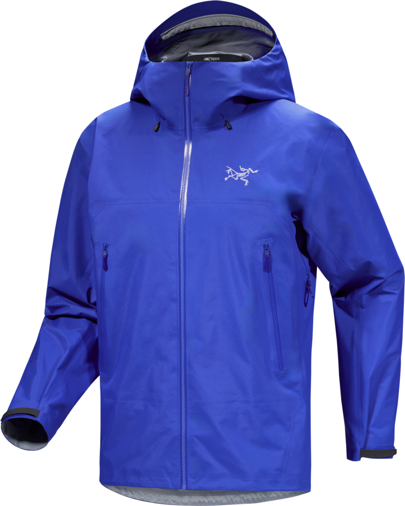 A royal blue Arc'teryx hooded rain jacket with a full front zipper, zippered hand pockets, and the brand's logo on the left chest, shown against a plain white background. - Arc'teryx Beta SL GORE-TEX Jacket (Men's) - Vitality II