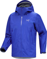 A royal blue Arc'teryx hooded rain jacket with a full front zipper, zippered hand pockets, and the brand's logo on the left chest, shown against a plain white background. - Arc'teryx Beta SL GORE-TEX Jacket (Men's) - Vitality II