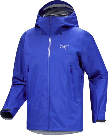 A royal blue Arc'teryx hooded rain jacket with a full front zipper, zippered hand pockets, and the brand's logo on the left chest, shown against a plain white background. - Arc'teryx Beta SL GORE-TEX Jacket (Men's) - Vitality II