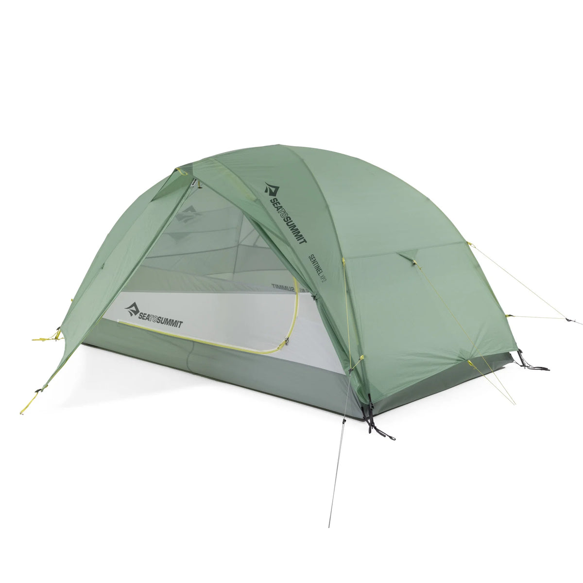 Green camping tent with brand logo on a white background - Sea to Summit Sentinel Tent - XP2