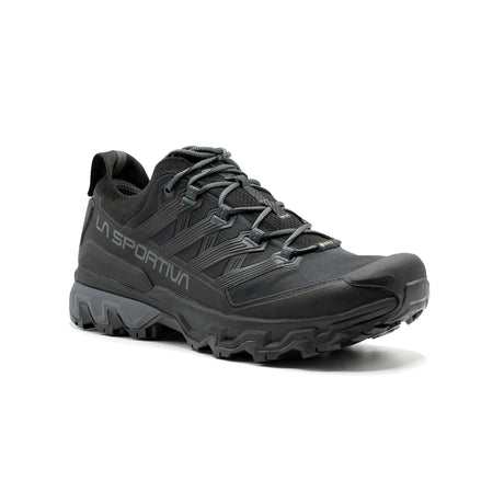 Black hiking shoe with 'La Sportiva' branding on a white background - La Sportiva Ultra Raptor 3 GORE-TEX Shoes (Men's) - Black