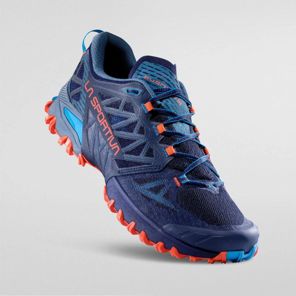 La Sportiva Bushido III Shoes (Men's) - Deep Sea/Cherry Tomato