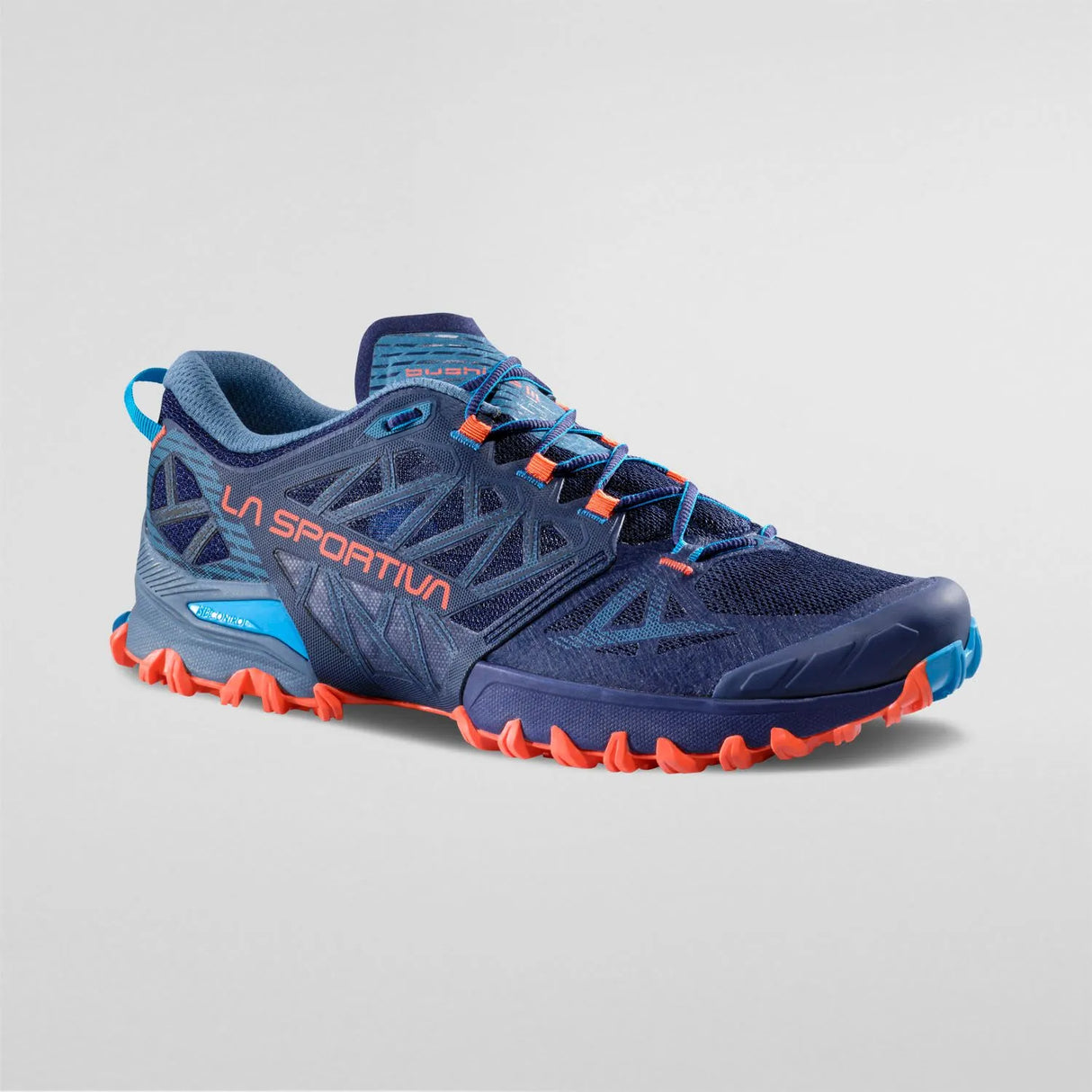 La Sportiva Bushido III Shoes (Men's) - Deep Sea/Cherry Tomato