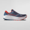 Blue and red running shoe with white sole on a gray background - La Sportiva Prodigio Max Shoes (Men's) - Night Sky/Mountain Red