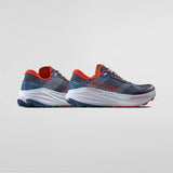 Pair of La Sportiva running shoes on a light gray background - La Sportiva Prodigio Max Shoes (Men's) - Night Sky/Mountain Red