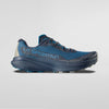 Blue running shoe with 'La Sportiva' branding on a gray background - La Sportiva Prodigio 2 Shoes (Men's) - Lake/Night Sky