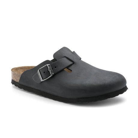 Birkenstock Boston Oiled Leather - Regular (Unisex) - Black - Find Your Feet Australia Hobart Launceston Tasmania