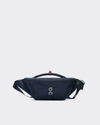 Navy waist bag with brand logo on a light gray background - On Waist Pack 2L Lite - Navy