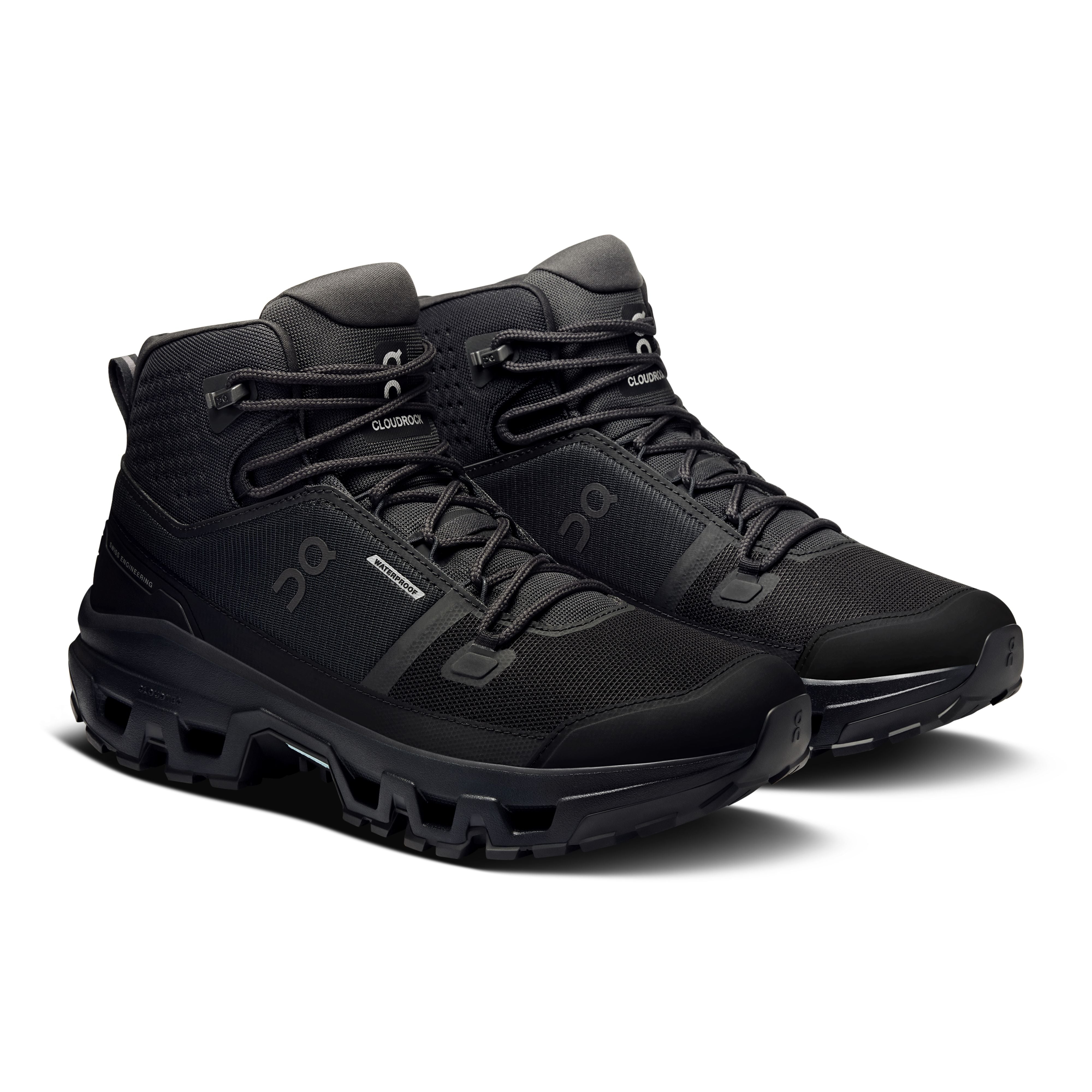 On Cloudrock Mid Waterproof (Men's) - Black/Black - Find Your Feet Australia Hobart Launceston Tasmania