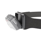 Headlamp with black strap on a white background - Biolite Range 500 Headlamp - Midnight Grey