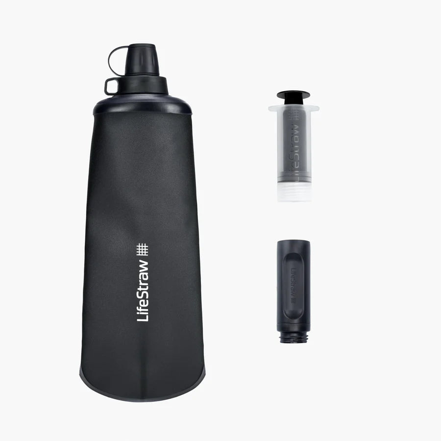 Lifestraw Peak Collapsible Squeeze Bottle - Dark Grey - Find Your Feet Australia Hobart Launceston Tasmania