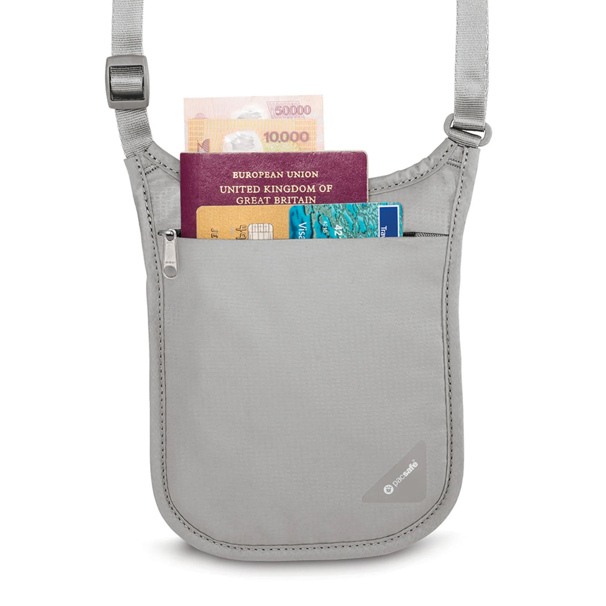 Pacsafe Coversafe V75 Neck Pouch - Grey