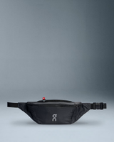 Black waist bag with a visible brand logo on a gray background - On Waist Pack 2L Lite - Magnet