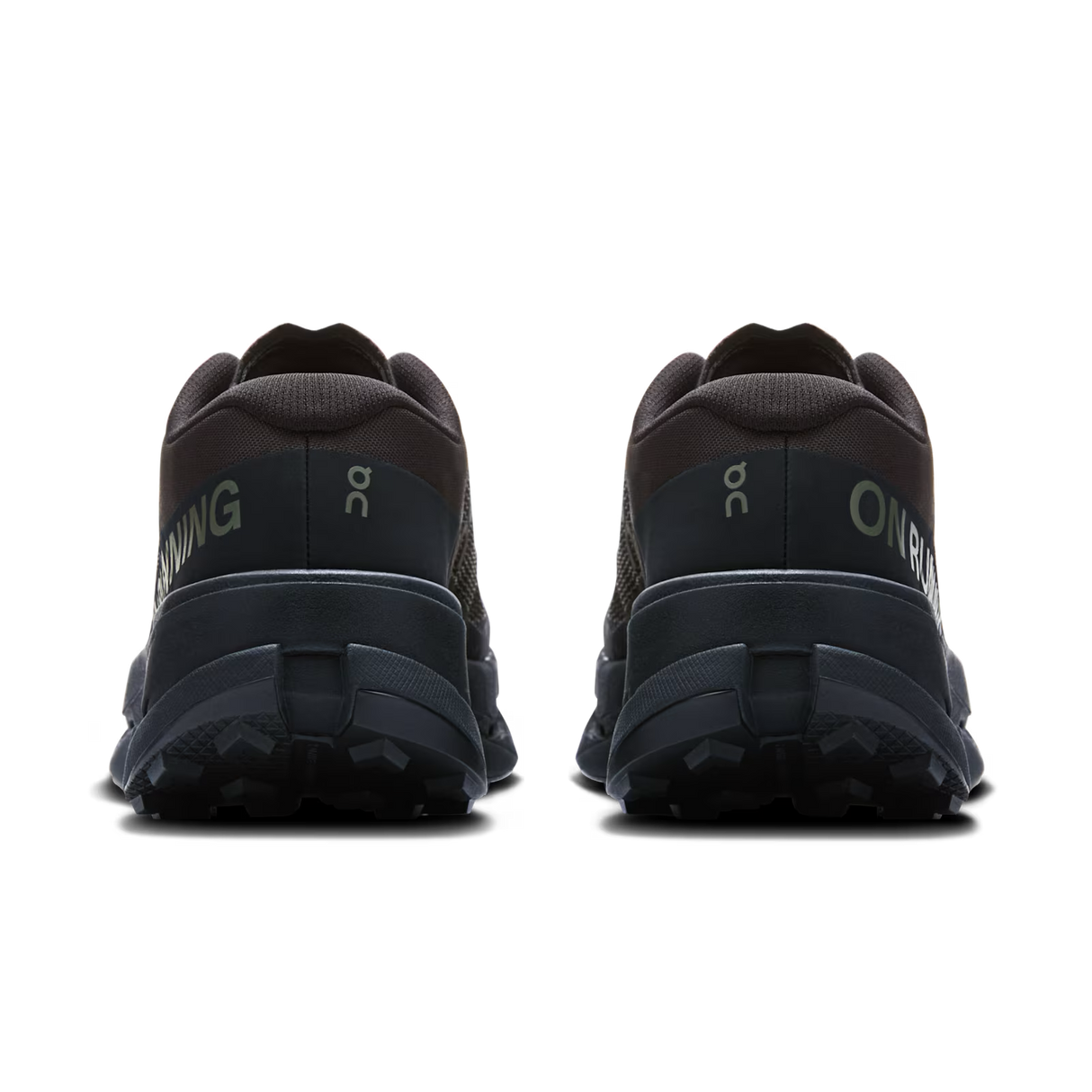 Black running shoes with 'On' branding on a white background - Black/Black