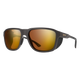 Sunglasses with brown lenses and black frame on a white background - Smith Embark Sunglasses - Matte Gravy | ChromaPop Glacier Photochromic Copper Gold Mirror