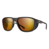 Sunglasses with brown lenses and black frame on a white background - Smith Embark Sunglasses - Matte Gravy | ChromaPop Glacier Photochromic Copper Gold Mirror
