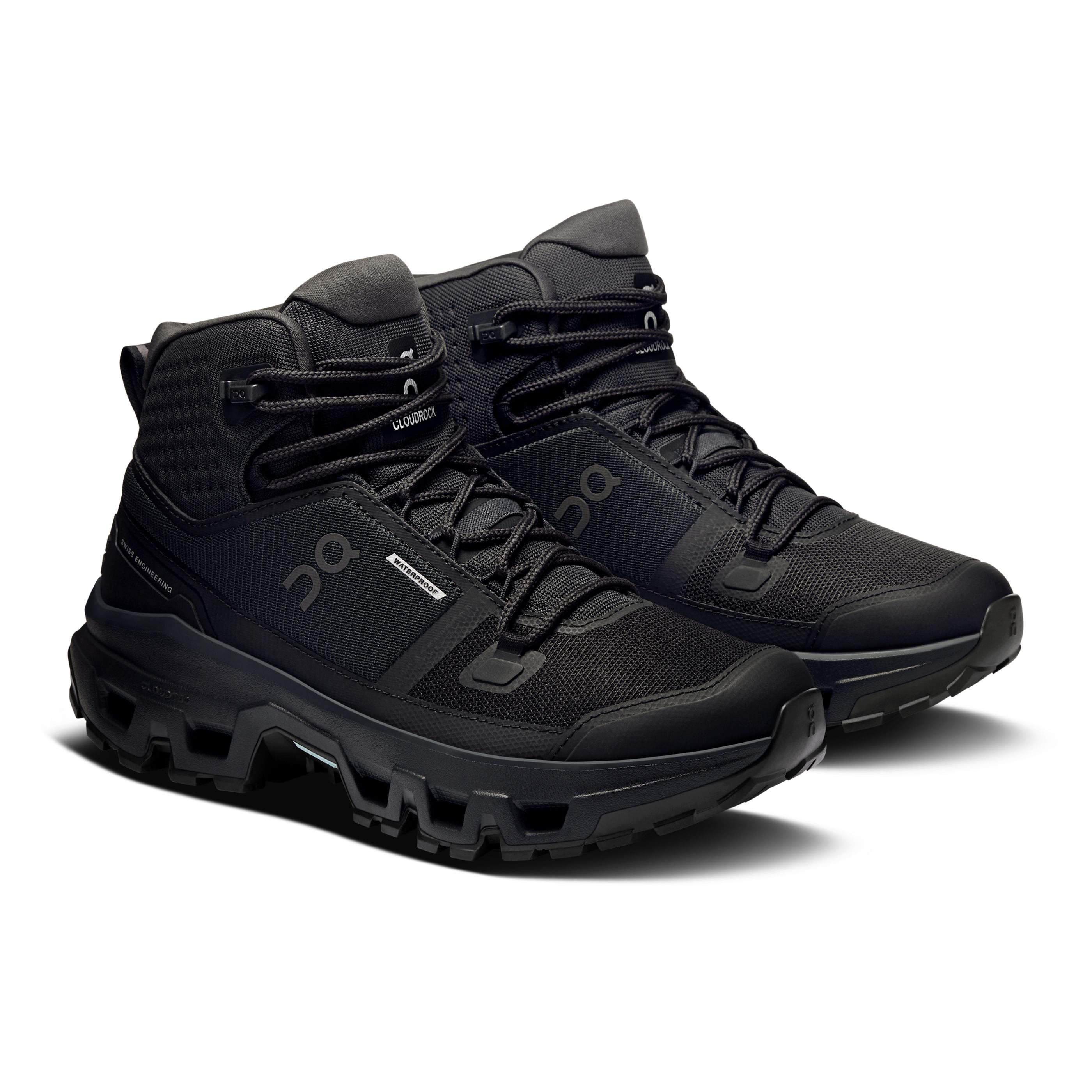 On Cloudrock Mid Waterproof (Women's) - Black/Black - Find Your Feet Australia Hobart Launceston Tasmania