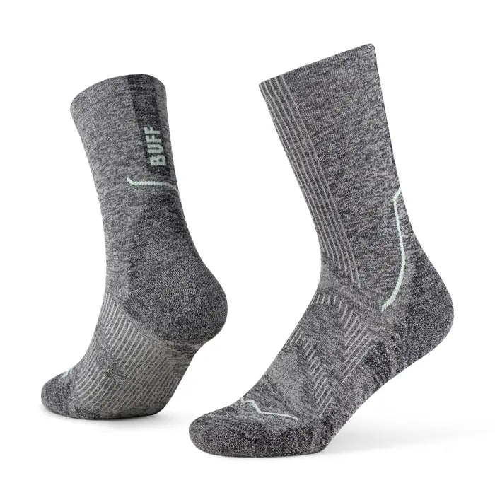 BUFF DryFlx Crew Socks (Unisex) - Light Grey