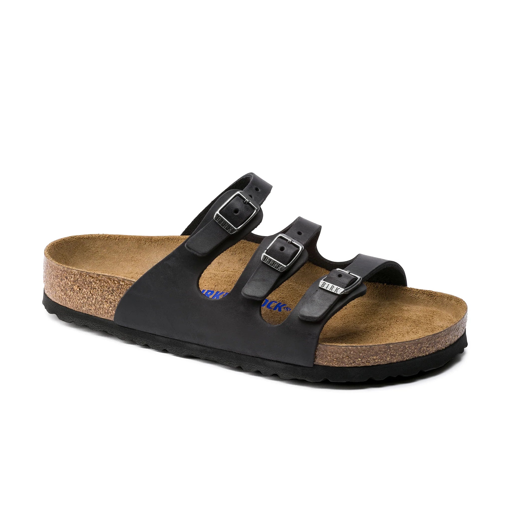 Birkenstock Florida SFB Oiled Leather (Women's) - Black - Find Your Feet Australia Hobart Launceston Tasmania