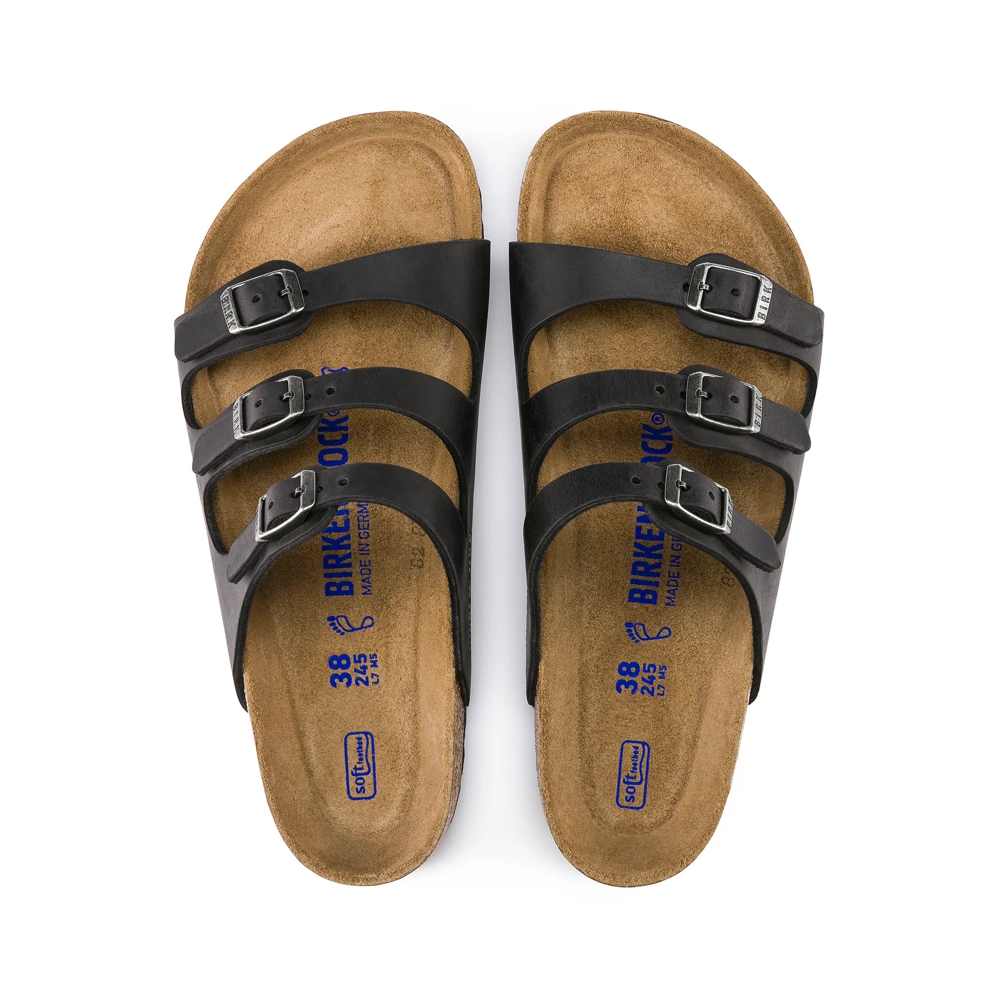 Birkenstock Florida SFB Oiled Leather (Women's) - Black - Find Your Feet Australia Hobart Launceston Tasmania