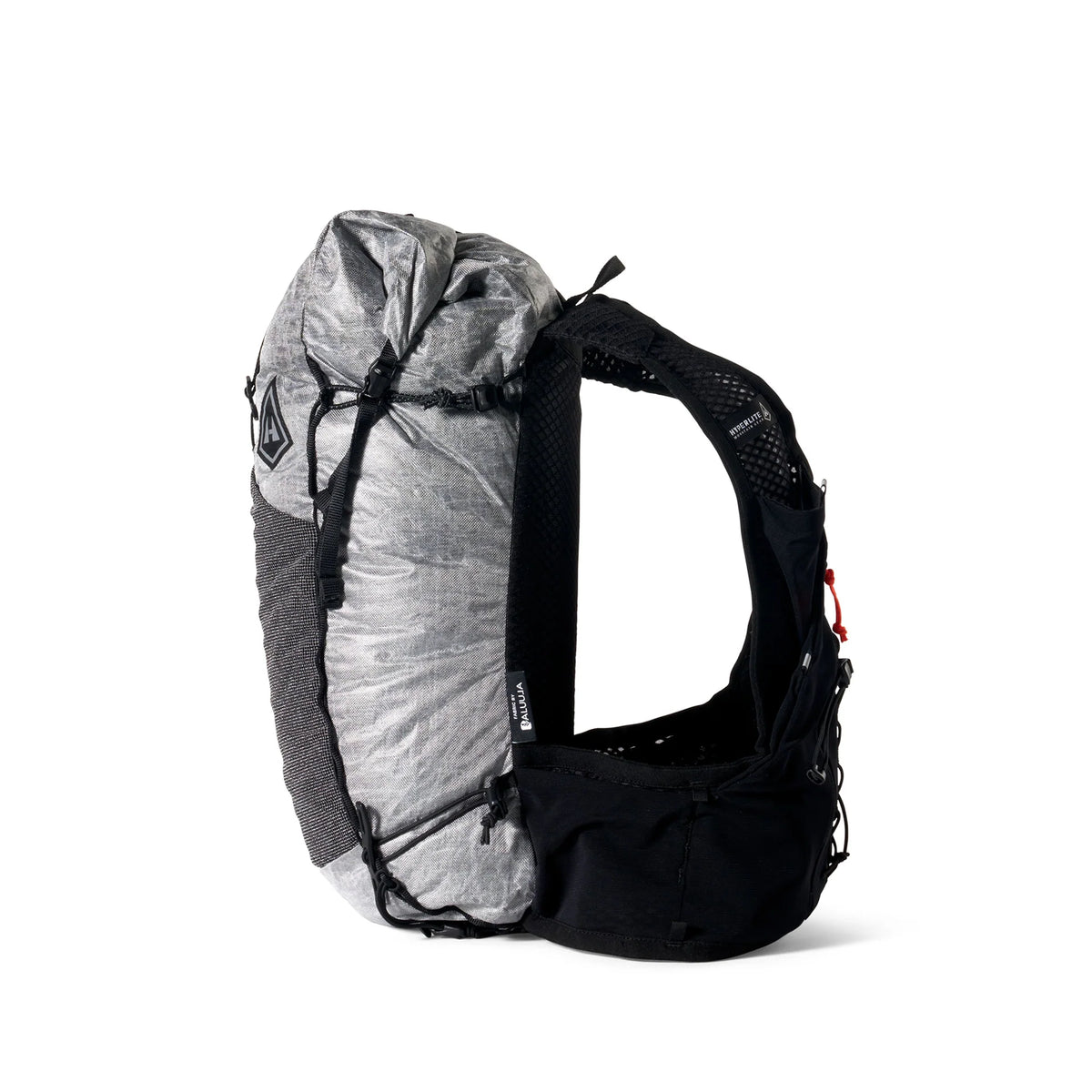Black and gray backpack on a white background - Hyperlite Mountain Gear Pemi 15 Backpack