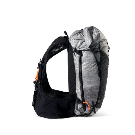 Black and gray backpack with a gray sleeping pad on a white background - Hyperlite Mountain Gear Pemi 15 Backpack