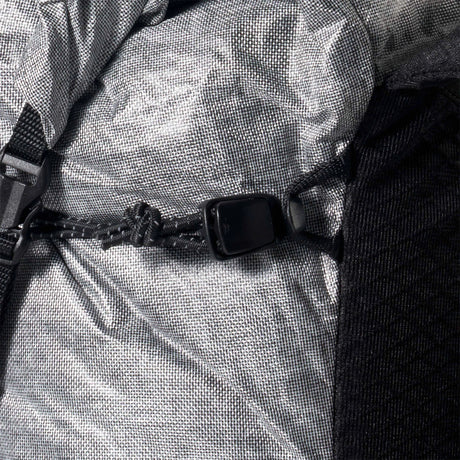 Close-up of a backpack with a focus on the straps and mesh back panel. - Hyperlite Mountain Gear Pemi 15 Backpack