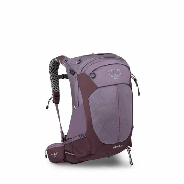 Gray Osprey backpack on a white background - Osprey Sirrus 24 Backpack (Women's) - Purple Dusk