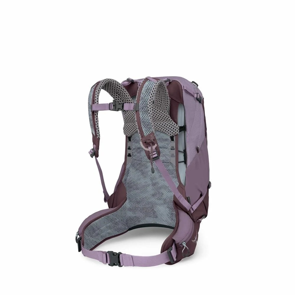 Purple hydration backpack on a white background - Osprey Sirrus 24 Backpack (Women's) - Purple Dusk