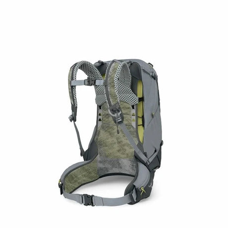 Gray hiking backpack with mesh panels on a white background - Osprey Sirrus 24 Backpack (Women's) - Medium Grey