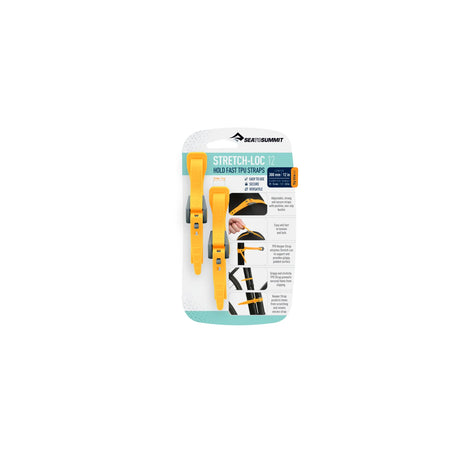 Sea to Summit Stretch-Loc TPU Straps 12mm - Black Dusk Yellow - Find Your Feet Australia Hobart Launceston Tasmania